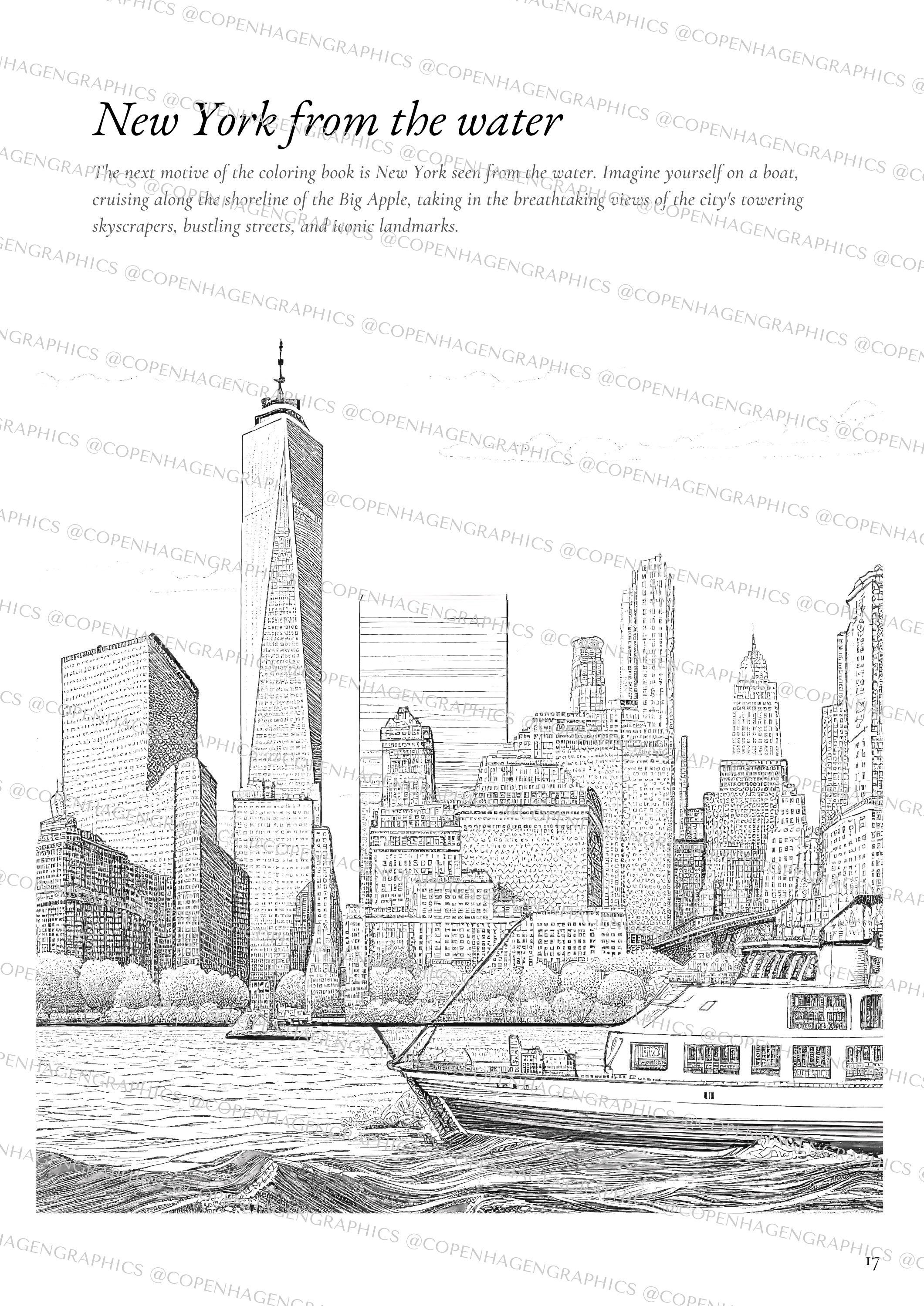 Coloring Book 20 New York Pics Adult Coloring Book coloring Book Pdf ...