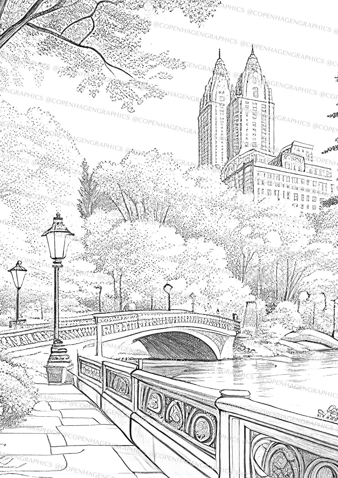 Coloring Book 20 New York Pics Adult Coloring Book coloring Book Pdf ...