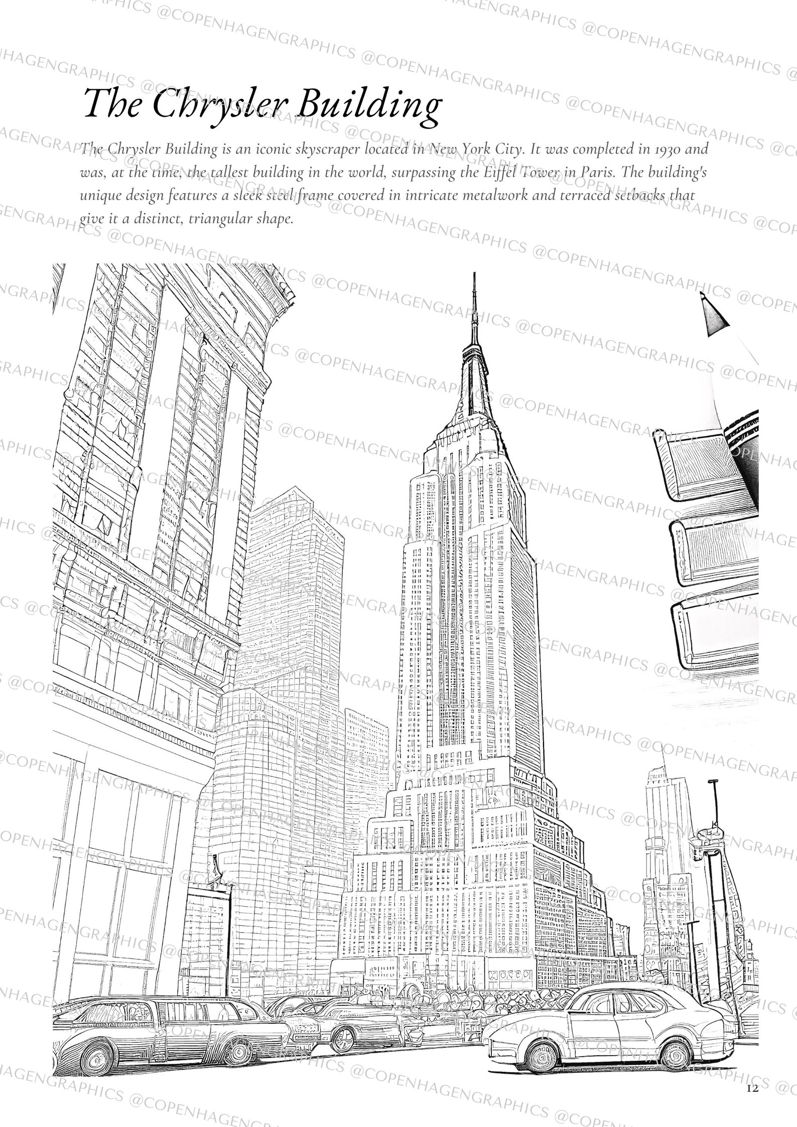 Coloring Book | 20 New York Pics | Adult Coloring Book | coloring Book ...