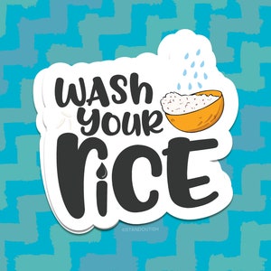 Was je rijst grappige sarcastische sticker voor fijnproevers |  Cadeau voor fijnproevers, Food Meme, Rice is Life, Rice and Shine, Raised on Rice