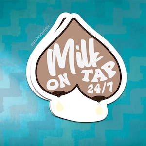 Milk on Tap 24/7 365 Breastfeeding Sticker | Gifts for Nursing Pumping Moms, Liquid Gold Lactation Decals for Milk Bottles and Breast Pumps