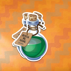Bitch Be Gone toverdrank grappige sarcastische Halloween-sticker |  F Around Find Out-cadeau voor liefhebbers van Snarky Sarcastic Eye Roll Lysol Tumbler