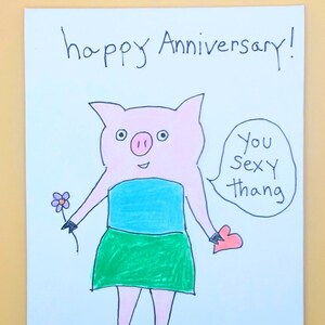 Jubiläumskarte, Sexy Jubiläumskarte, Schwein Karte