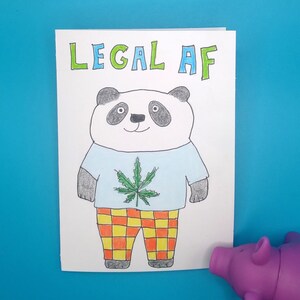 Weed Karte, lustige Marihuana Karte, legal AF Karte, lustige Marihuana Karte, Panda Karte