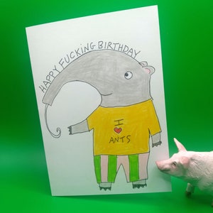 Geburtstagskarte, lustige Geburtstagskarte, Ameisenbär Karte, Geburtstagskarte für Erwachsene, alles Gute zum Geburtstag