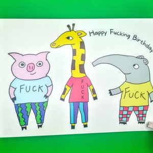Geburtstagskarte, lustige Geburtstagskarte, Geburtstagskarte für Erwachsene, alles Gute zum verdammten Geburtstag