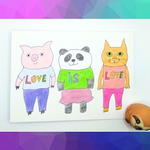 Carte de fierté, carte de fierté gay, l'amour est amour, mois de la fierté, jolie carte de fierté