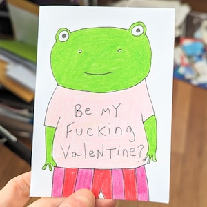 Lustige Valentinstagskarte, Erwachsener Valentine, Frosch Valentinstag, Be mein verdammter Valentinstag, alternative Valentinstagskarte