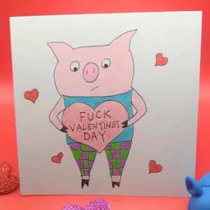 Foda-se cartão de dia dos namorados/Cute Pig Valentine/Eu odeio cartão de dia dos namorados