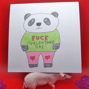 Fuck Valentijnsdag Kaart / Ik haat Valentijnsdag / Cute Panda Valentine Valentine