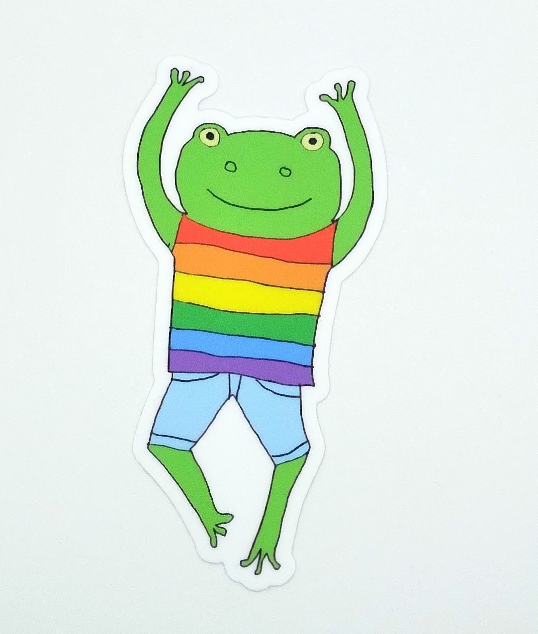 Pride Frog Sticker, Pride Sticker, Rainbow Flag Sticker, Frog Pride ...