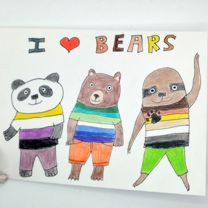 Fierté d'ours, carte de fierté, jolie carte de fierté, j'aime les ours