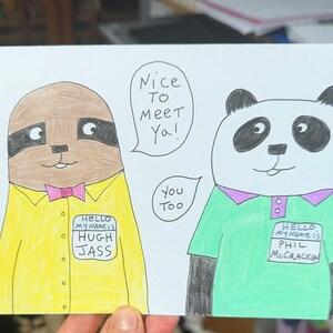 Kaart met grappige dieren, kaart met rare dieren, stomme grappen, grapkaart