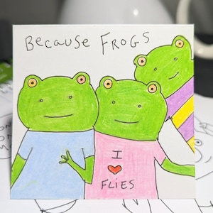 Mini carte mignonne, carte mini grenouille, carte mignonne grenouille, parce que les grenouilles