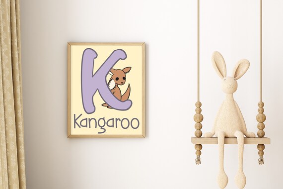 Letter K Cute Nursery Alphabet Custom Name Animals Safari - Etsy Letter K Cute Nursery Alphabet Custom Name Animals Safari - Etsy