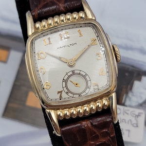 Vintage USA 1937 Men's Hamilton ROLAND, Serviced Excellent Running Condition 10KGF 17 Jewel