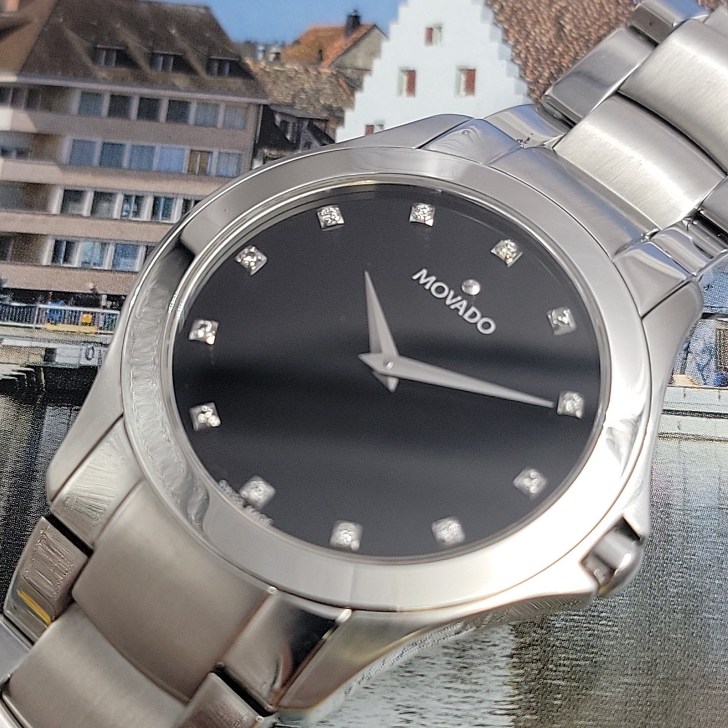 Movado masino black outlet