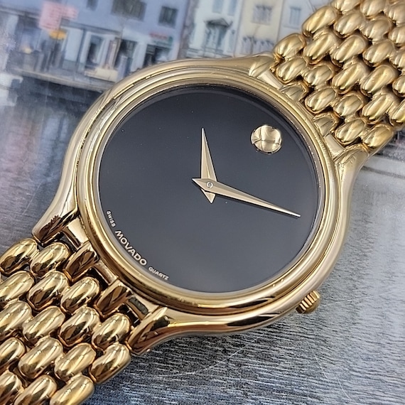 Unisex Movado 87.E2.866 Gold tone 32mm Fits 6.75 Excellent Condition Clean chic Etsy Canada