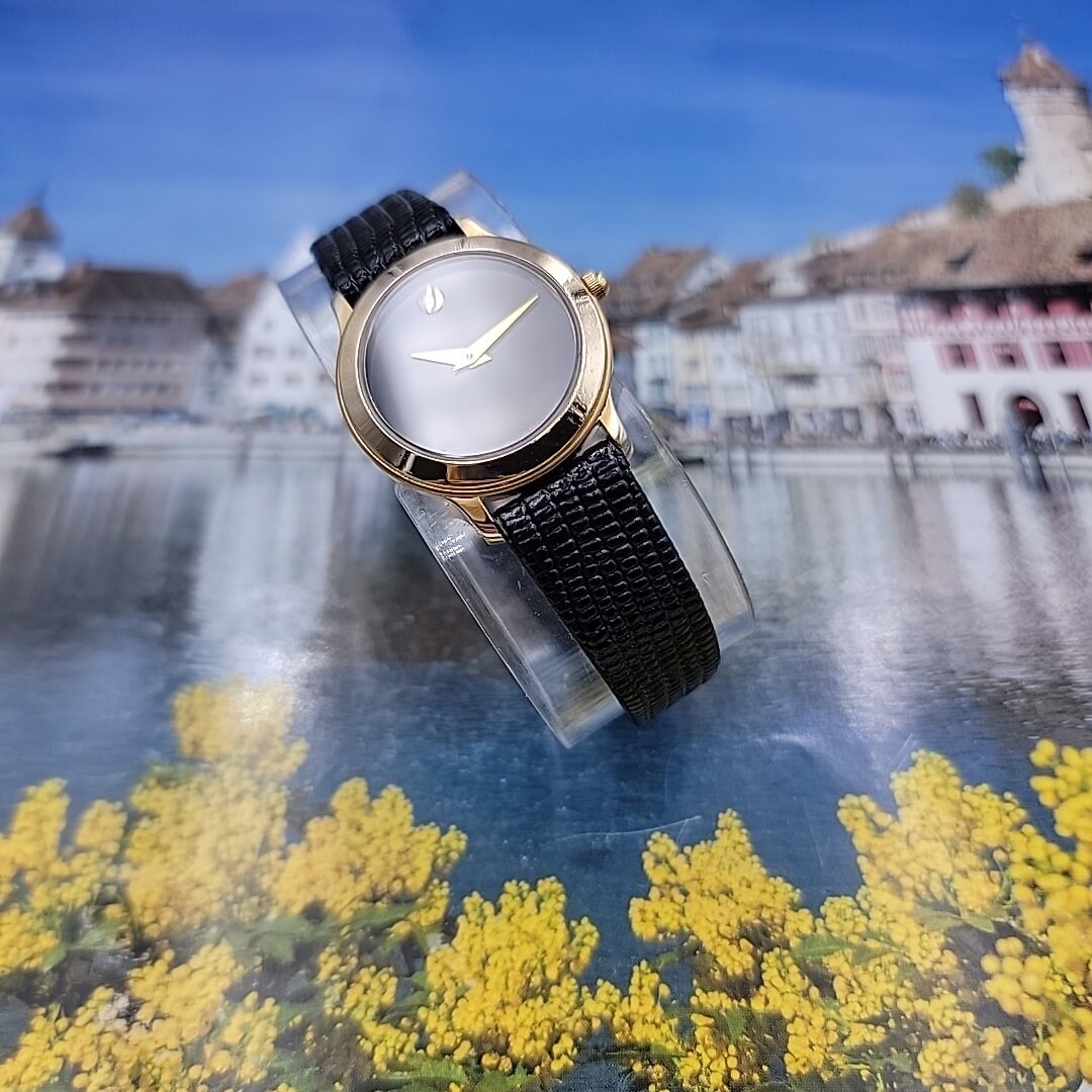 Ladies Movado Museum 87.E4.0814 26mm New Battery Gold Tone Case Black Dial Ladies Movado Museum 87.E4.0814 Fits 6.75- 26mm,new Battery  main image 3