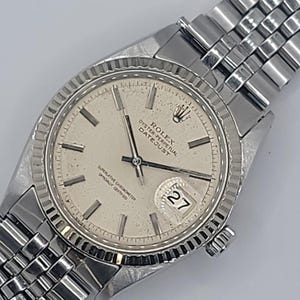 1968 Vintage Rolex Oyster Perpetual 36mm Datejust White Gold Bezel Clean & Chic