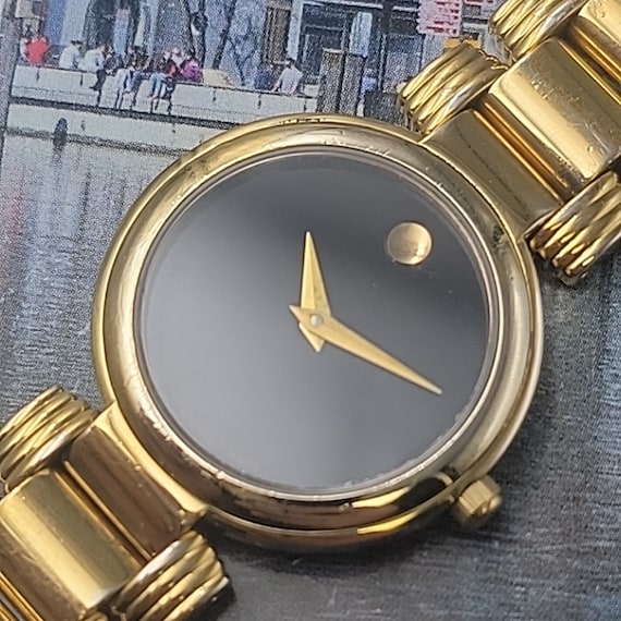 Ladies Movado Museum 88.A1.1844 Gold Tone 25mm Fi… - image 1