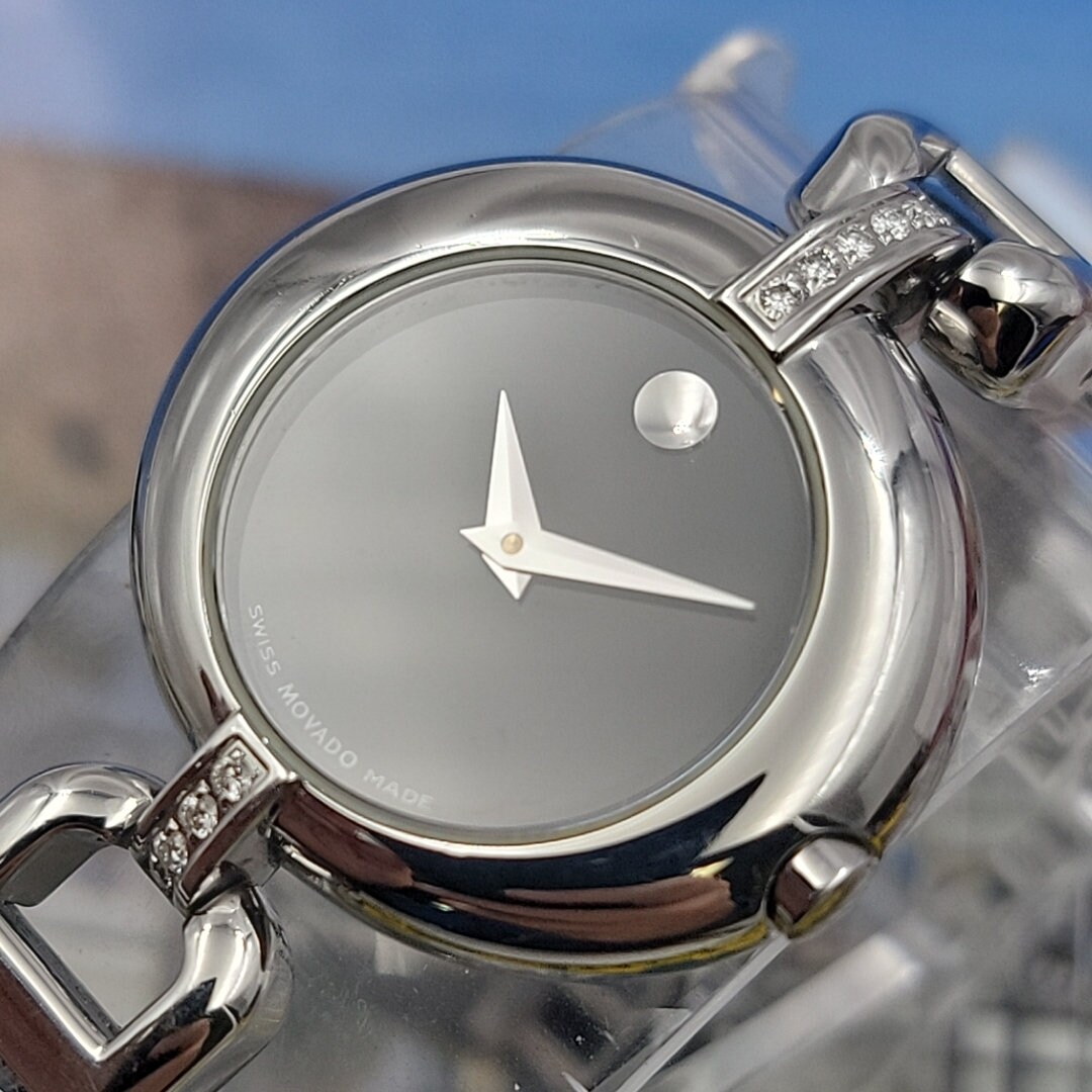 Movado watch, amorosa style with diamonds. Movado Amorosa 84-E4-1842 Diamond Bangle Watch with Original  main image 4