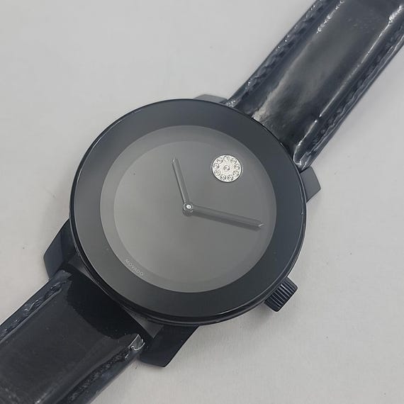 Movado Vizio Unisex Watch: Black Leather Strap, 31mm - Etsy  display picture 3