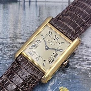 Vintage Cartier Must Tank Manual Roman  Dial Vintage Ladies Fits Upto 6.75", Excellent running condition,Chic