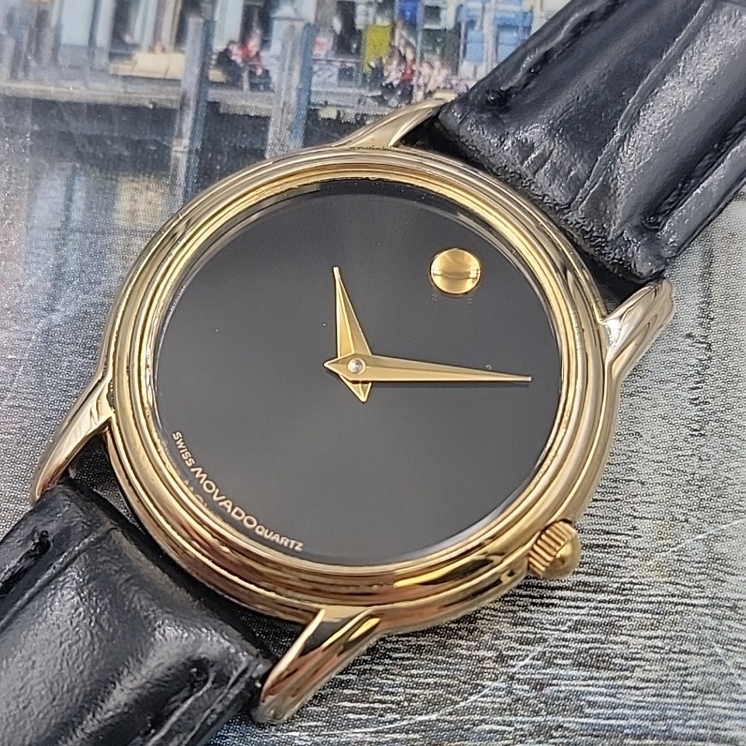 Cadran Movado Museum 84 41 820A Quartz - Ton Noir - Pour Réparation Ou Collection - Occasion