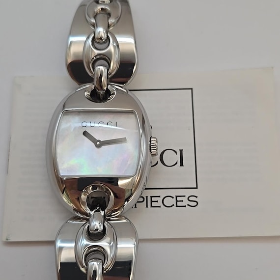 Ladies Gucci 121.3 Stainless Steel Mother of Pearl Dial With Box