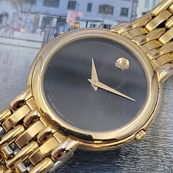 Reloj unisex Movado 88.19.865 dorado de 32 mm. Se adapta a relojes de 6 25. Excelente estado de funcionamiento. Elegante. Etsy Mexico