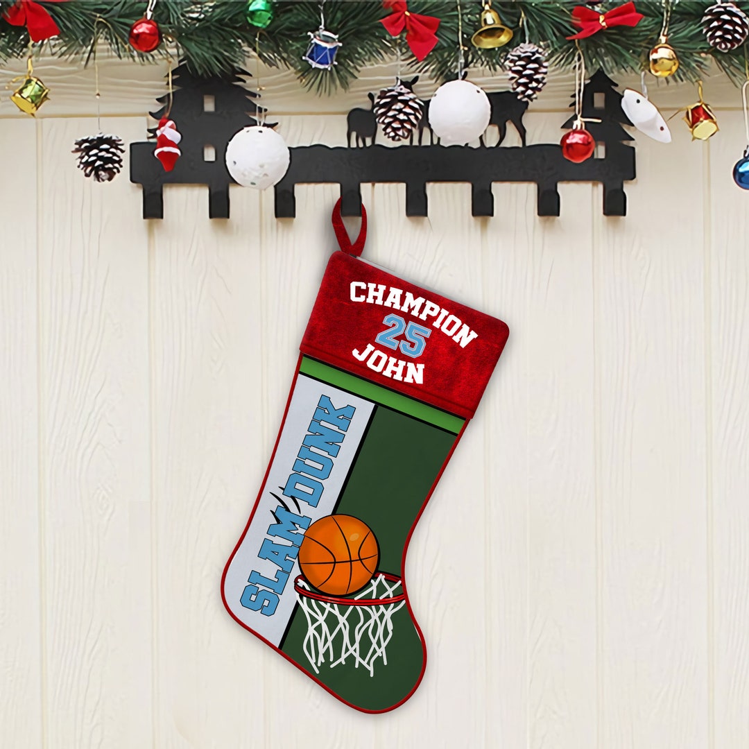 Personalized Name Basketball Player Christmas Stocking Etsy