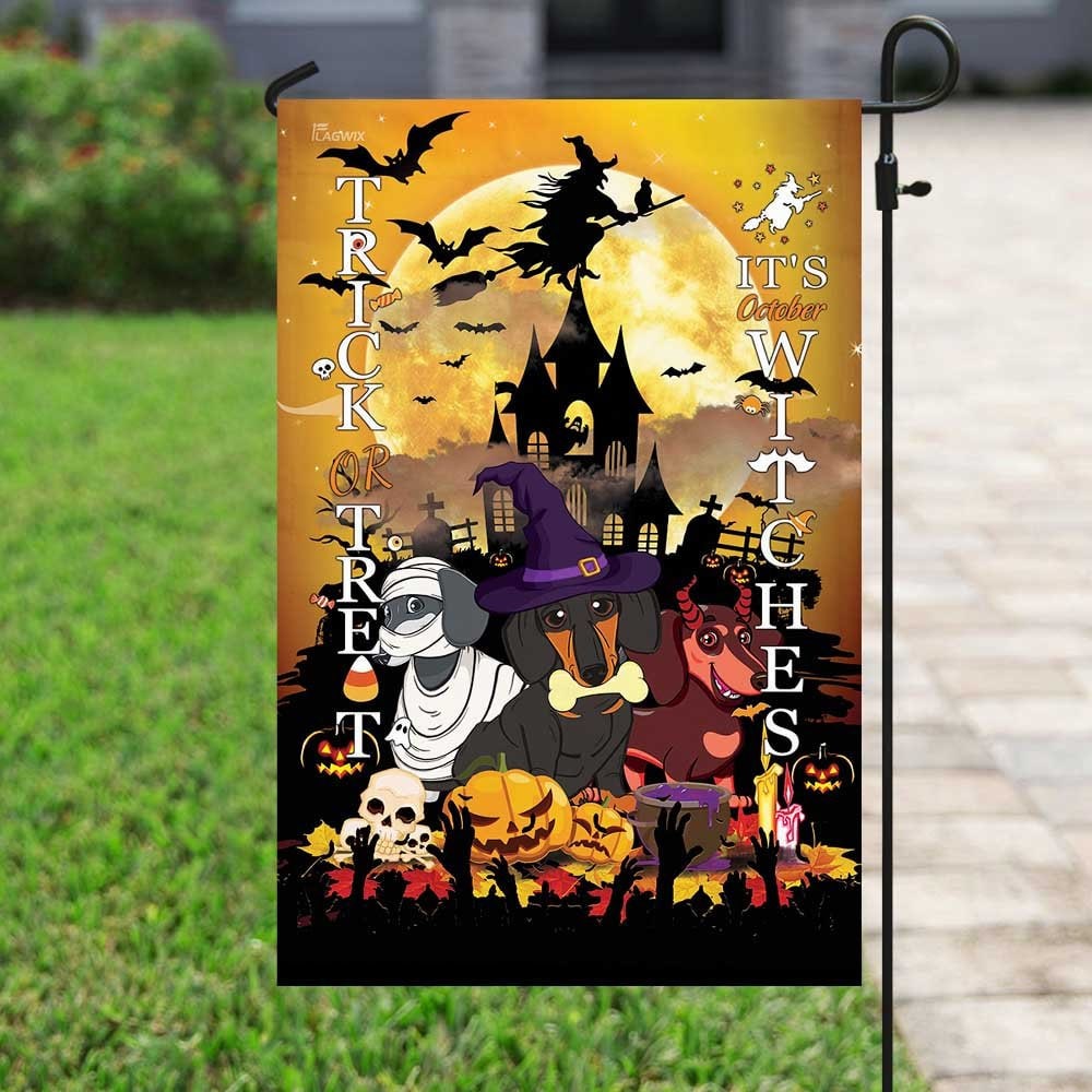 Discover Dachshunds Trick Or Treat Halloween Halloween Garden Flag