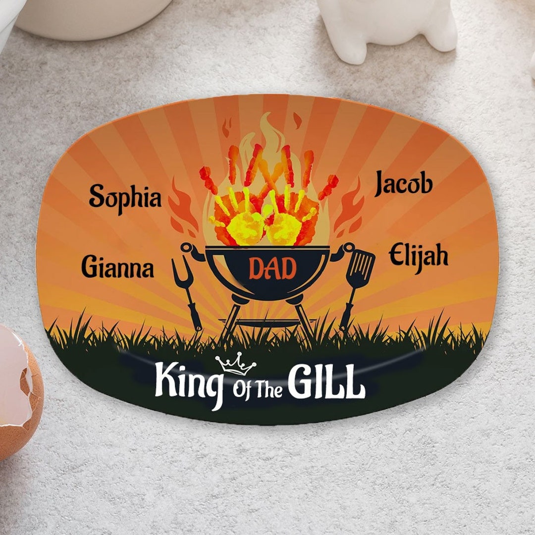 Personalized Handprint BBQ Grilling Platter With Kids Names Etsy