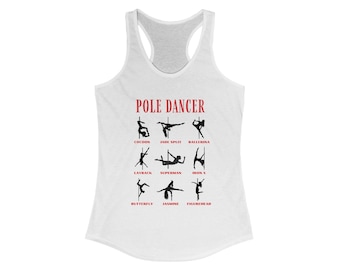 Women’s Pole Dancer Tank Top | Racerback Activewear for Pole Dance Lovers & Coaches, Gift Idea for Pole Dancers, Dance Workout Shirt