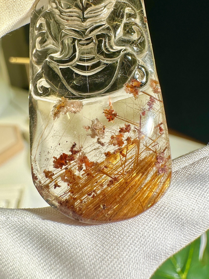 Rare Natural Garden Quartz Pendant Hand Carved Fox Pendant Etsy