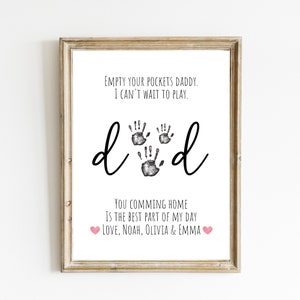 Personalized Dad Gift for Father's Day, Dad Birthday Gift, Coming Home, Décor Nursery Memory Keepsake, Toddler Preschool Art Craft Dad Print