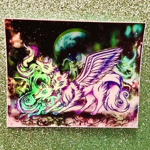 Fox Cerberus Holographic sticker