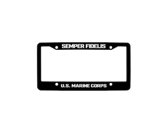 Semper Fidelis US Marine Corps License Plate FRAME for Car SUV Truck Van Vehicle