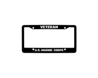 Veteran US Marine Corps - Vehicle License Plate Frame for Car Truck SUV Van