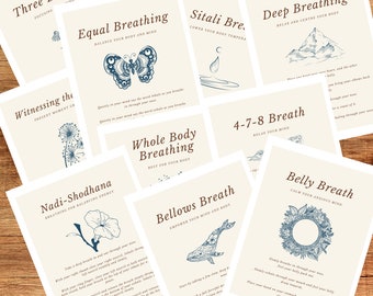 22 Mindful Breathing Exercise Cards & Posters for Calm and Focus