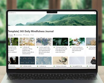 Notion Template – 365 Daily Mindfulness Journal  – Digital Download