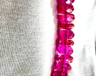 Bellissimo rubino corindone sfaccettato perline rondelle gemma. Rubino zaffiro 10 pezzi di perline. Realizzazione per gioielli. Perline rondelle sfaccettate rubino.