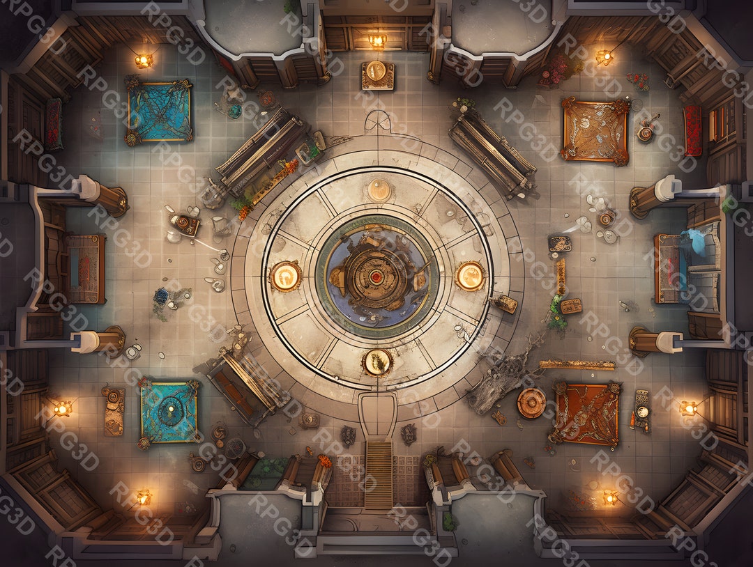Sanctuary and Library Dnd Battle Map X7 D&D Battlemap - Etsy
