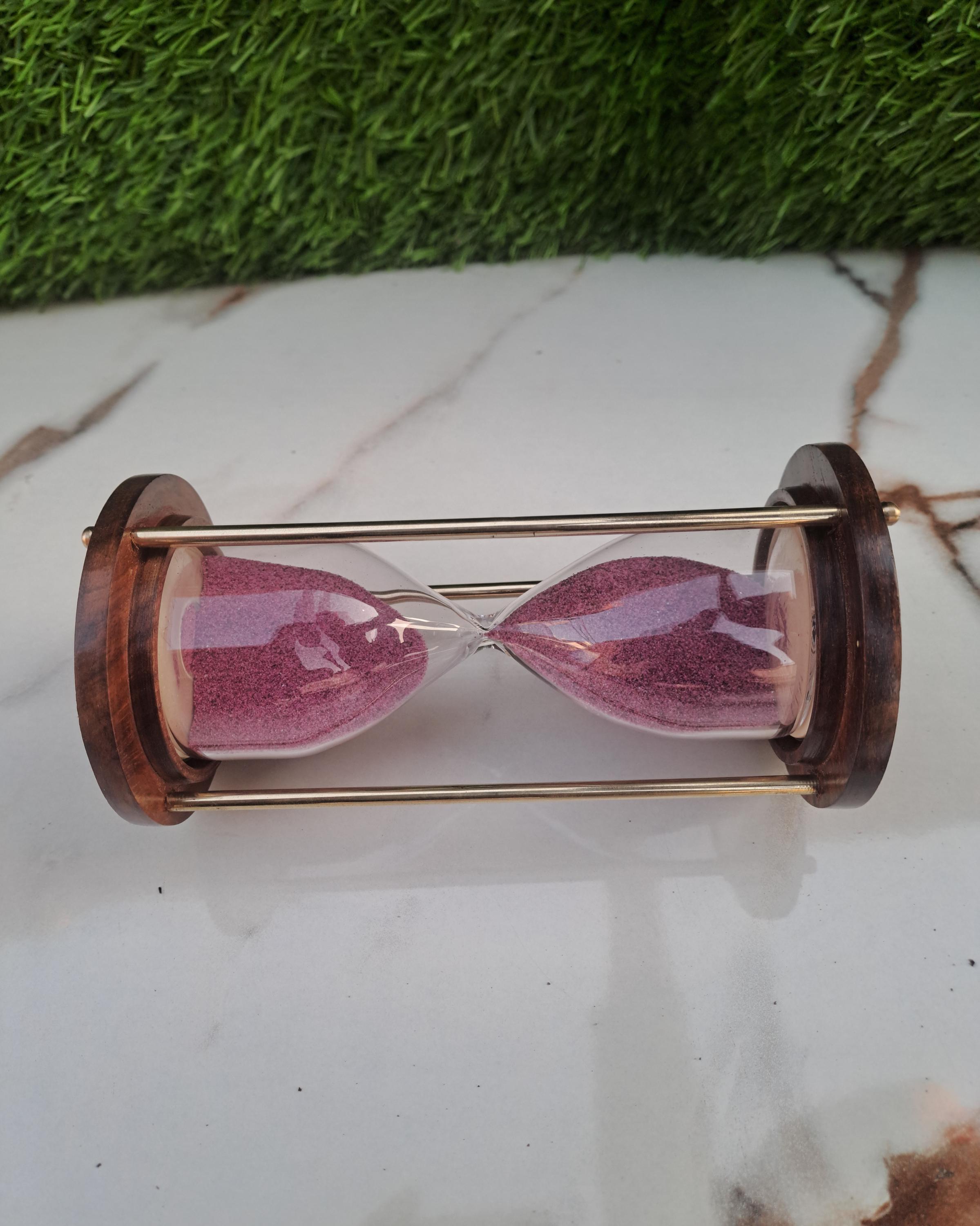 ピンクの砂が刻まれた木製の砂時計：ヴィンテージの航海装飾 - Etsy 日本