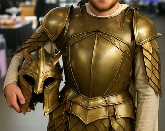 Handgjord medeltida riddare halvrustning: Kingsguard LAJP-krigare