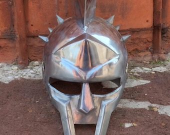 Maximus Gladiator Helmet: Solid Iron Roman Armour, Adult Size