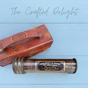 Vintage handmade brass 6 inch&quot; kaleidoscope w/ leather case Educational Decorative Kaleidoscope for Home Decor