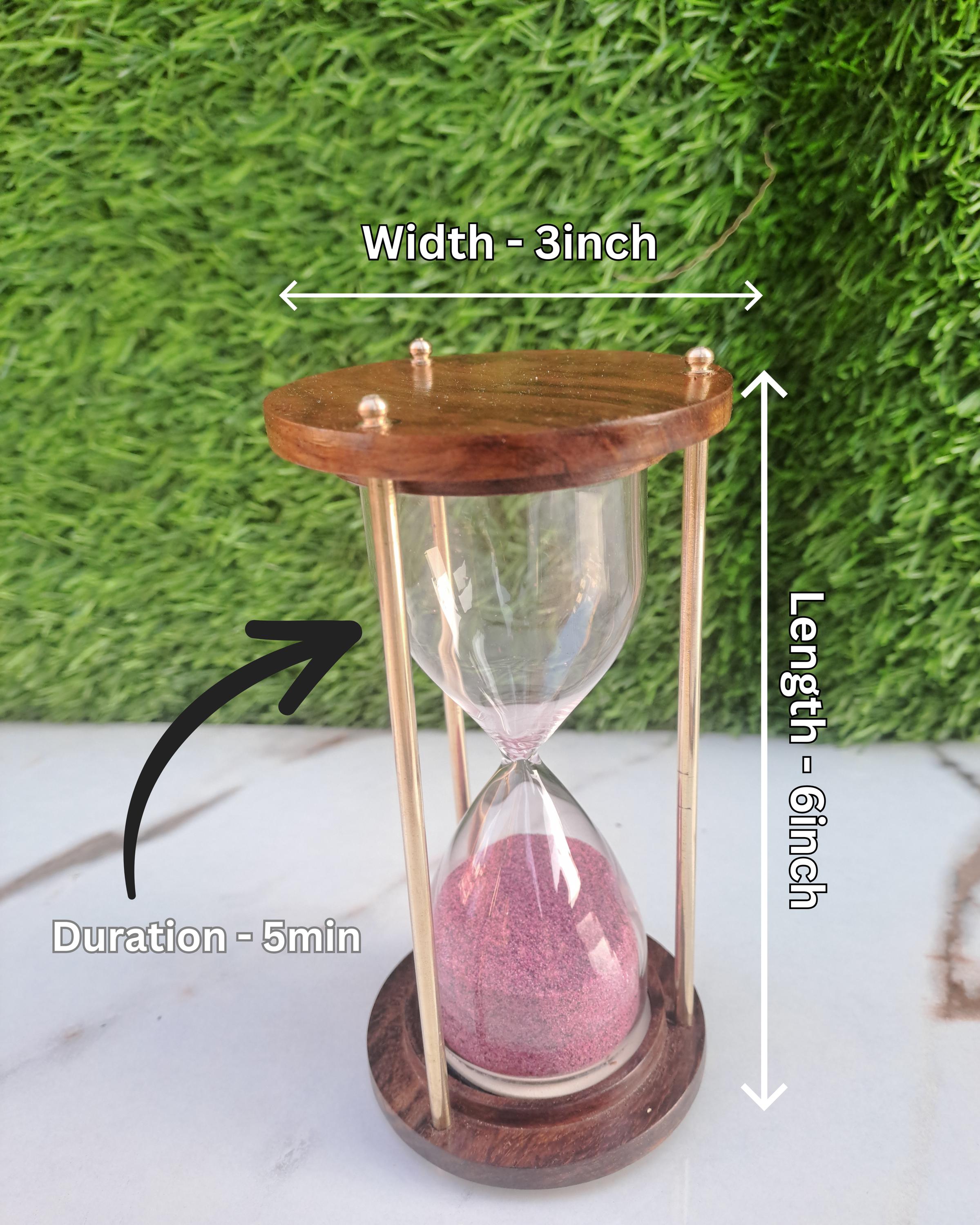 ピンクの砂が刻まれた木製の砂時計：ヴィンテージの航海装飾 - Etsy 日本