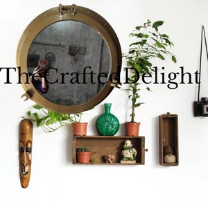 24&quot; Maritime Aluminium Brown Finish Porthole Round Window Mirror Nautical Boat Ship Antique Piece and Home Decor